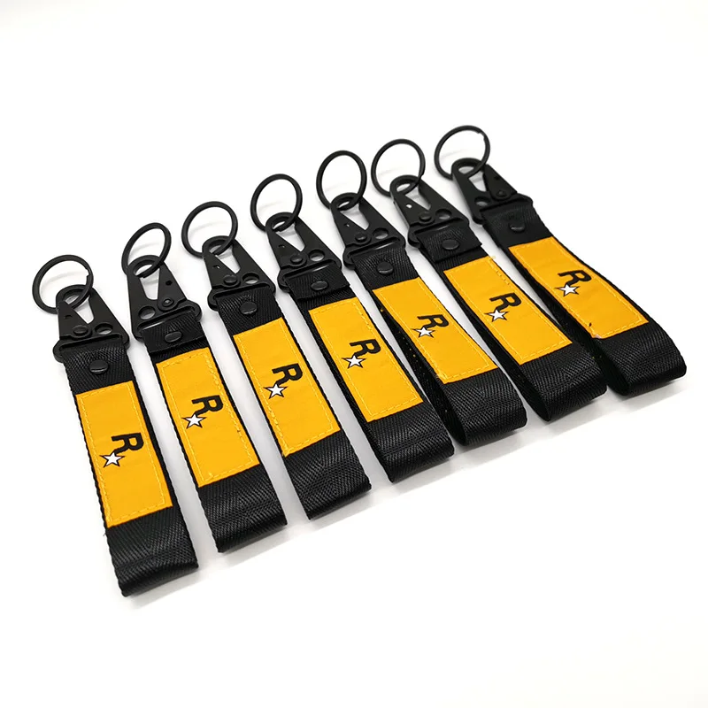 Motorcycle Keychain Nylon Key Strap Embroidery For Rockstar Game GTA 5 Fans