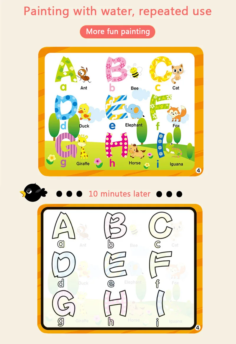 Livres De Coloriage Pour Enfants, Livre D'eau Magique Avec Stylo De 2 à 4 Ans, Jouet éducatif D'apprentissage, Jouets Montessori Pour Bébés