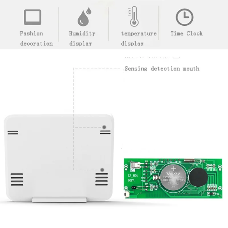 Автоматический электронный Температура Влажность монитор многофункциональный термометром и гигрометром декоративные часы для большой ЖК-дисплей Экран