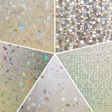 Тюльпан полупрозрачная Лазерная оконная пленка электростатические стеклянные наклейки ванная кухня раздвижные двери стекло 3D тиснение оконная бумага