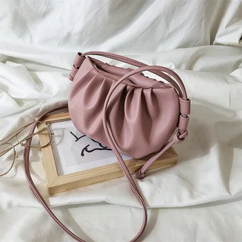 

Dumpling Bags For Women Leather Pouch Handbag Women Soft Fashion Luxury Designer Clutch Bag Lady Large Ruched Cloud Shoulder Bag