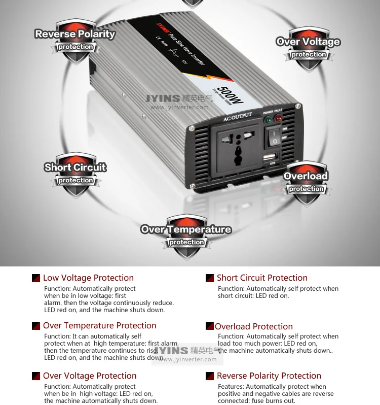 Инвертор от сети DC12V/24 V к AC220V 150 W-800 W Чистая синусоида инвертор частоты автомобиля солнечной фотоэлектрической diy