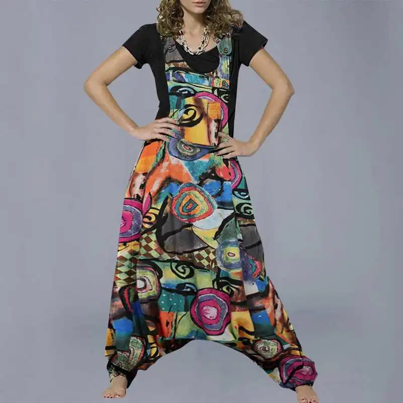 Спецодежда для Women'Jumpsuits Винтаж с заниженным шаговым швом и цветочным принтом 2021
