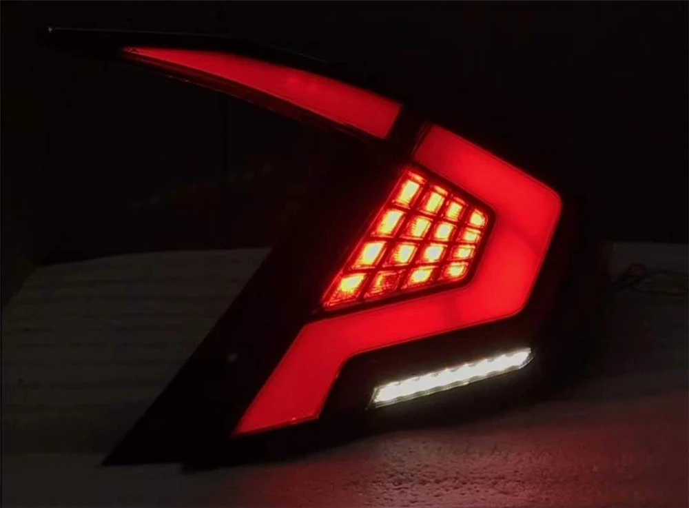 2 шт. для Honda Civic задний фонарь Civic светодиодный задний фонарь DRL светодиодный динамический сигнал тормоза заднего хода аксессуары