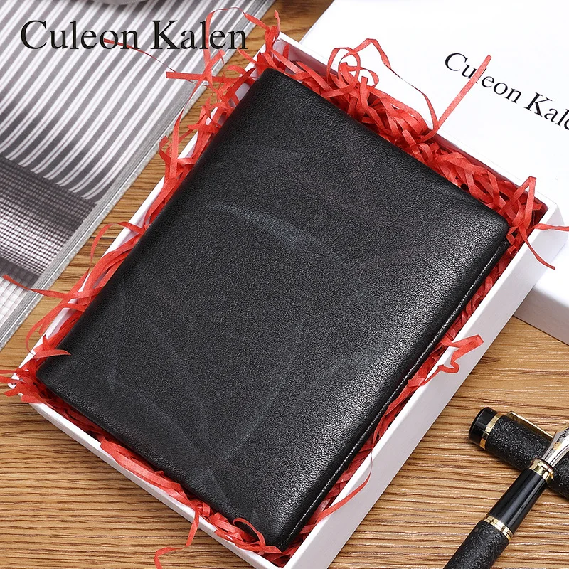 

Culeonkalen MEN'S Leather Wallet Short Young Fashion Card Bit More Pure Leather Wallet