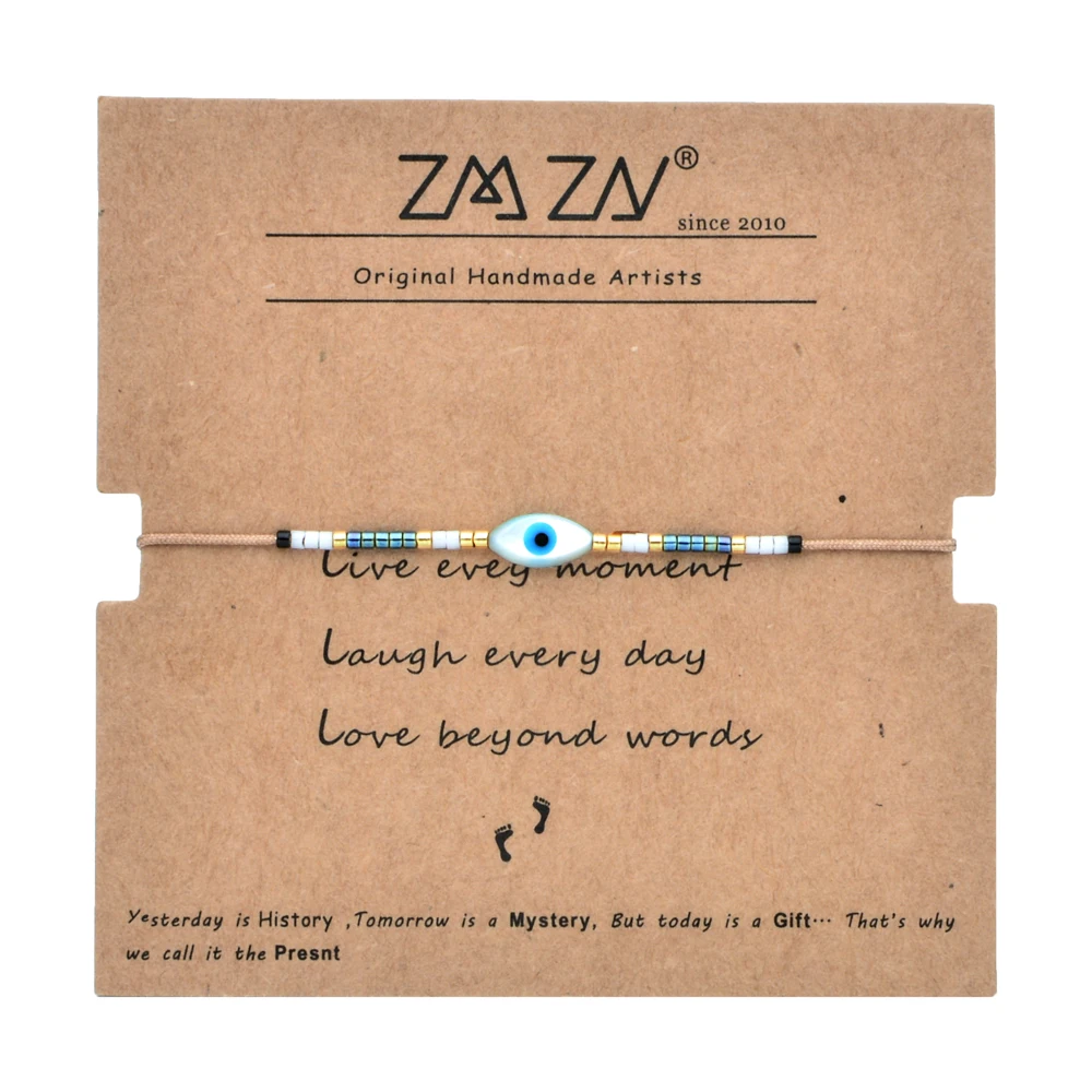 ZMZY тонкие друзья стеклянные бусины Miyuki Boho счастливый браслет evil eye оболочки браслет для женщин, девушек, детей ювелирные изделия-талисманы подарки