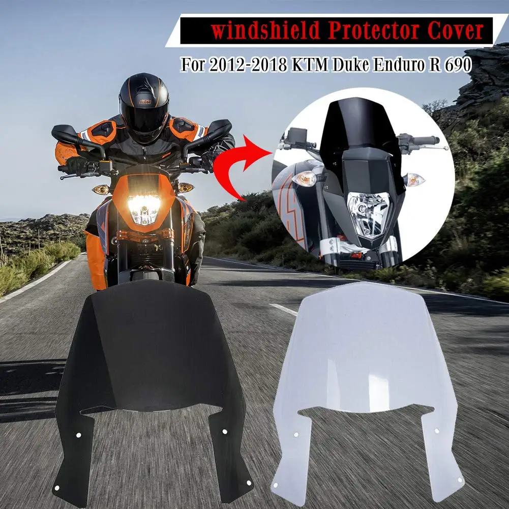 Motorcycle Windshield for 2012 2018 Duke Enduro R 690 Motorcycle