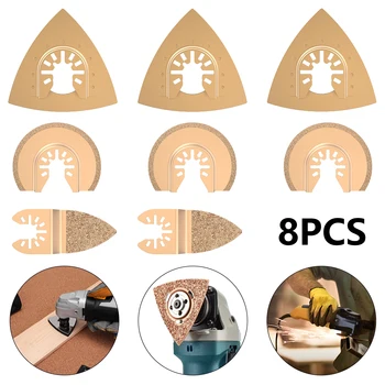

5/6/8PCS Carbide Oscillating Tool Saw Blades For Quick Change Multi-Tools Tile Prorous Concrete Cement Ceramics Cutter