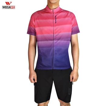 

WOSAWE Men's jersey Set Summer MTB Bike Clothes Sportswear Suit Short Sleeve Breathable Reflective Maillot Ropa Ciclismo