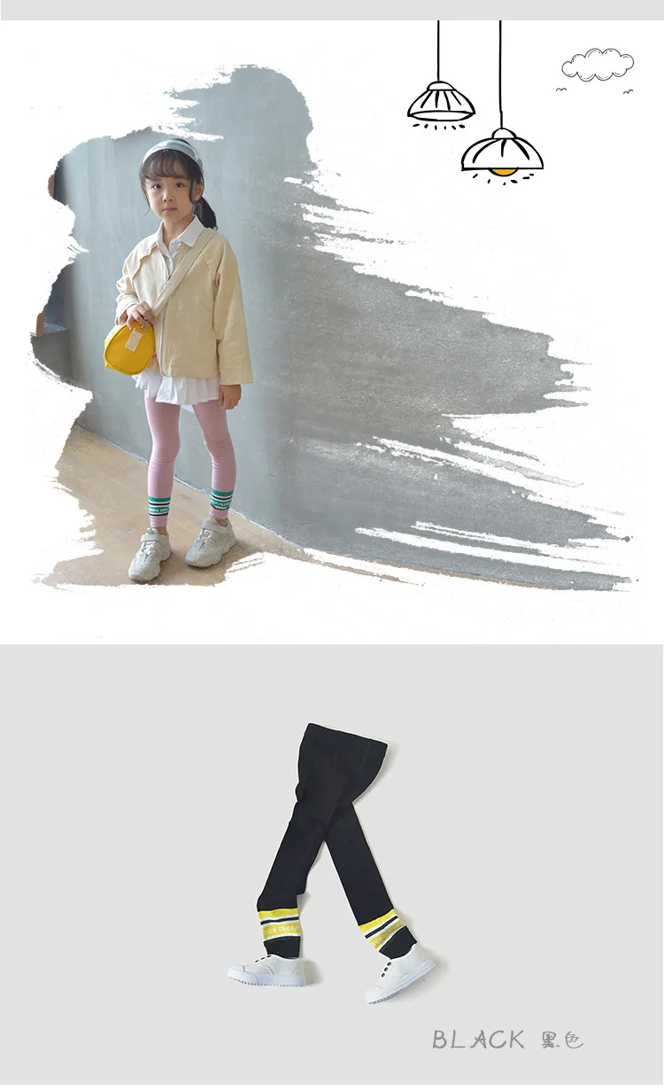 Модные детские Леггинсы хлопковые детские леггинсы на осень и весну лоскутные леггинсы с буквенным принтом для девочек обтягивающие штаны для малышей, брюки