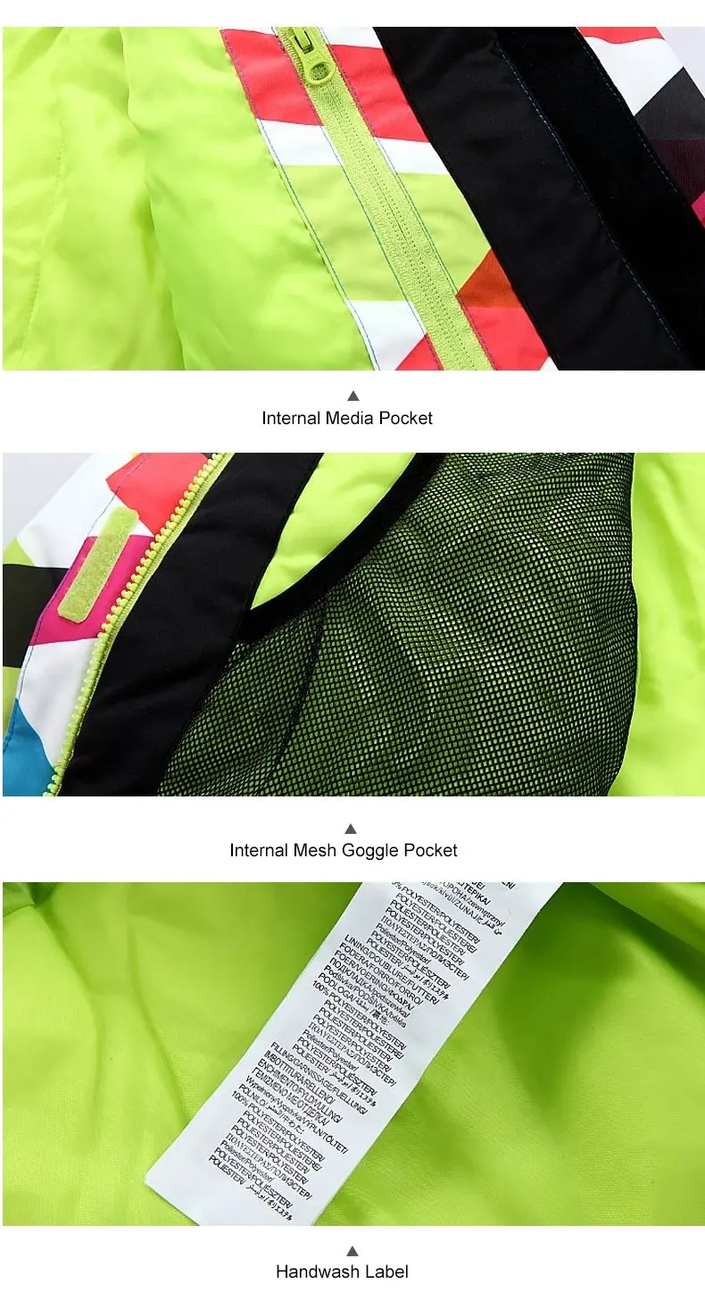 Модные красочные GS женские зимние костюмы наборы для спорта на открытом воздухе Сноубординг одежда 10K водонепроницаемая ветрозащитная Лыжная куртка и штаны для сноуборда