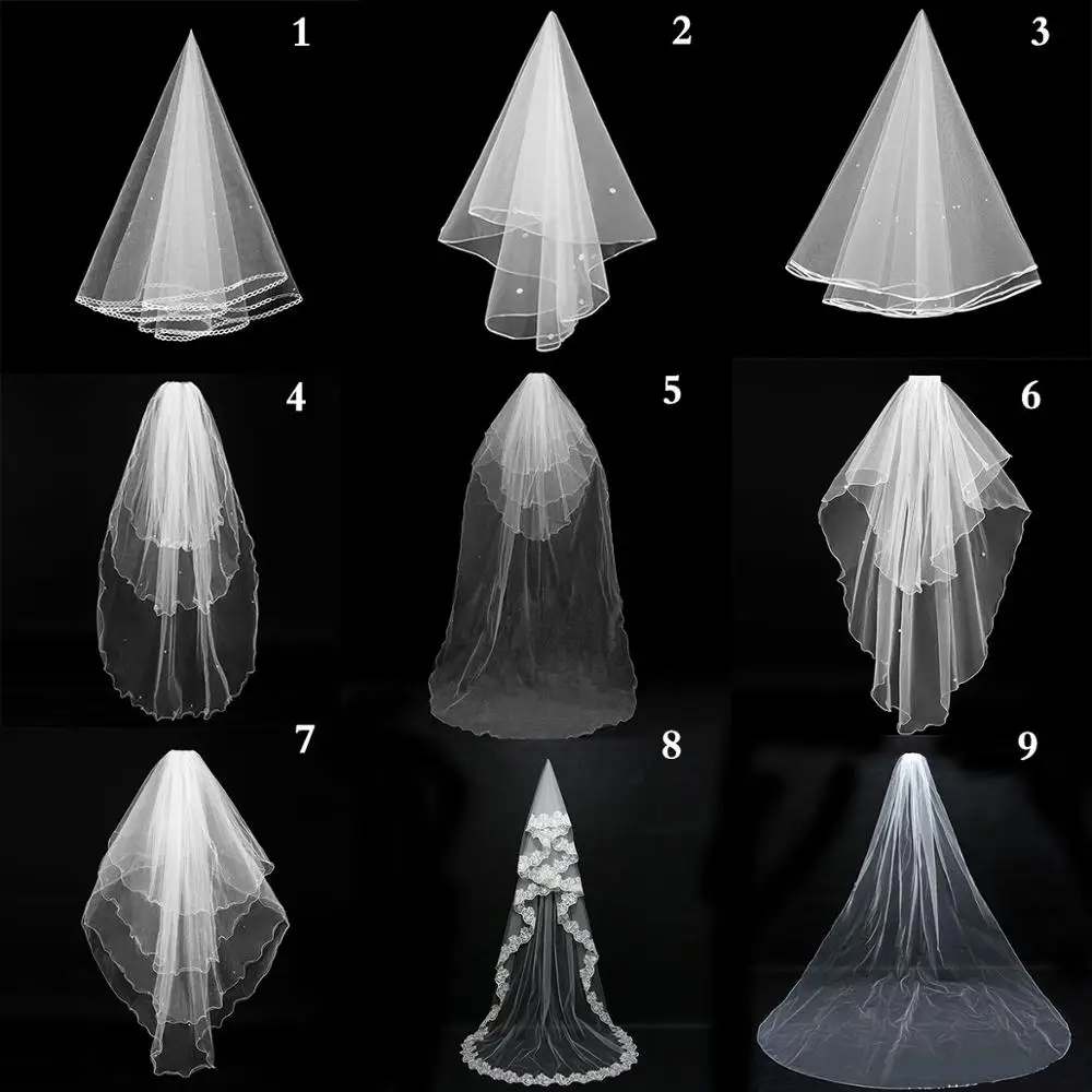 

2019 In Stork Bridal Velos De Novia 2019 Wedding Lace Veils Women 3 Meters Applique Lace Bridal Wedding Veils With Comb