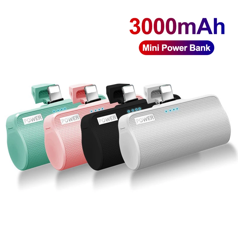 Mini banco de energía de 3000mAh para iPhone 12, batería externa Xiaomi, cargador potente, Banco de energía portátil para Samsung