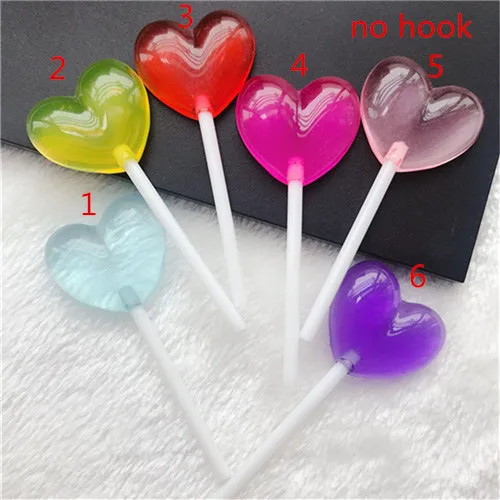 Lot Of 3 Heart Lollipop Cabochons Decoden Lollipop Cabochons Heart Lollipop Cabochons Multicolored Hearts