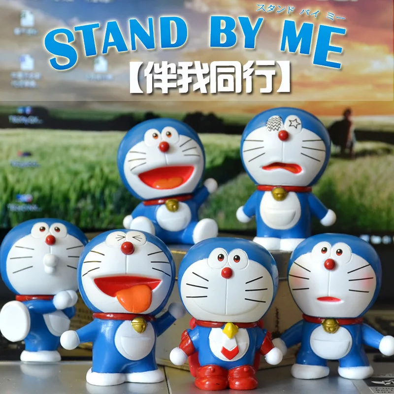 6 шт., автомобильные мини-украшения, автомобильные декоры Dashbord, ПВХ, Doraemon, машинка для кошек, куклы, автомобильные аксессуары, интерьерные украшения