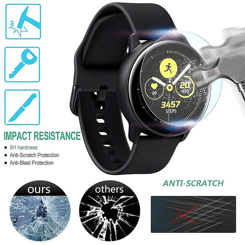 3 шт/5 шт Защитная пленка для samsung Galaxy Watch активный ремешок для часов из закаленного стекла ультра тонкая защитная пленка для экрана HD