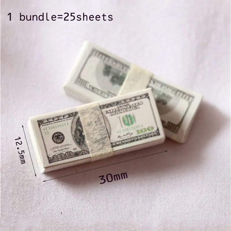 1/6 Dollhouse Accessories Miniature Euro Dollars British Pound Money Banknotes Model Toys Soldier Mini Props for Ob11 Bjd Dolls