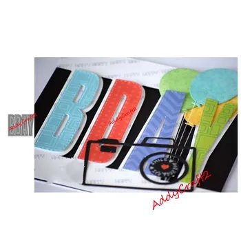 

New Metal cutting dies word BDAY cut die mold decoration Scrapbook paper craft knife mould blade punch 2020