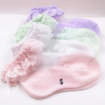 

Children Socks Newborn Infant Baby Kids Girls Toddlers Soft Cotton Lace Bow Princess Angel Ankle Socks