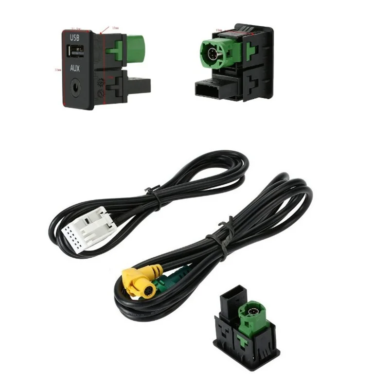 AUX USB-кабель RCD510 + 310 300 RNS315 подходит для VW MK6 Golf Jetta CC PASSAT B6 B7 Прямая поставка |
