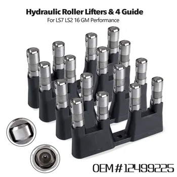 

Automotive High Performance Valve Tappet LS7 LS2 16 Performance Hydraulic Roller Lifters & 4 Guides 12499225 HL124