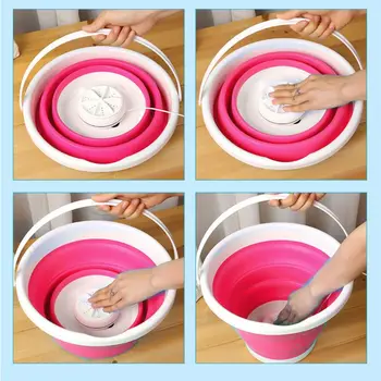 

Foldable Mini Washing Machine Rotating Ultrasonic Turbines Washer USB Charging Laundry Clothes Cleaner for Home Travel dropship