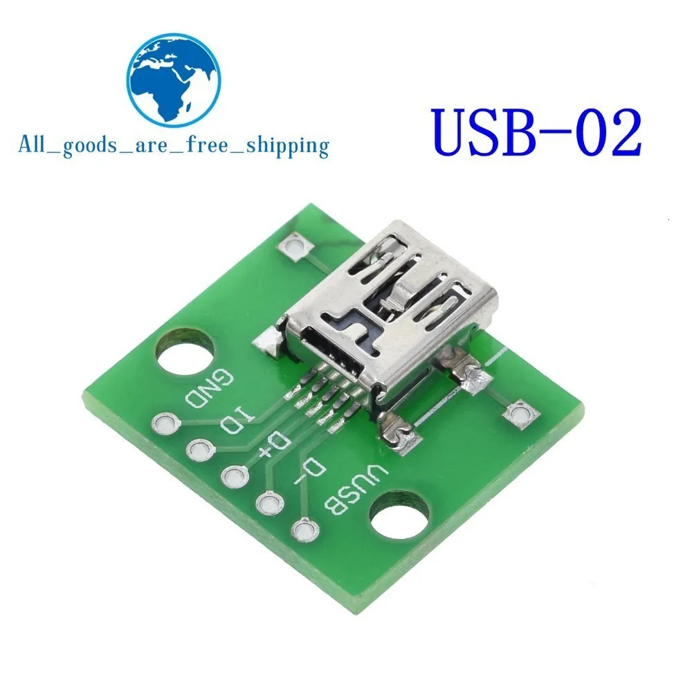 10 шт. USB разъем/MINI MICRO USB для DIP адаптер 2,54 мм 5pin Женский Разъем b Тип USB2.0 Женский PCB конвертер USB-01