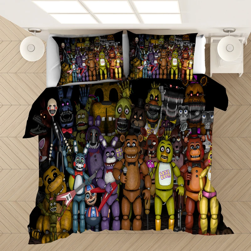 Five Nights at Freddy's 3D постельные принадлежности, постельное белье, пододеяльник, игрушечный медведь, одеяло, постельные принадлежности, постельные принадлежности, постельное белье(без простыни