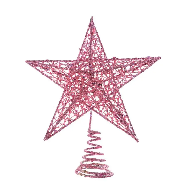 25cm Pink Рождественская Елка Топ сверкающие звезды висят Рождественский Декор, орнамент тройки Топпер рождественские Принадлежности Декор рождественской елки - Цвет: 25cm Pink