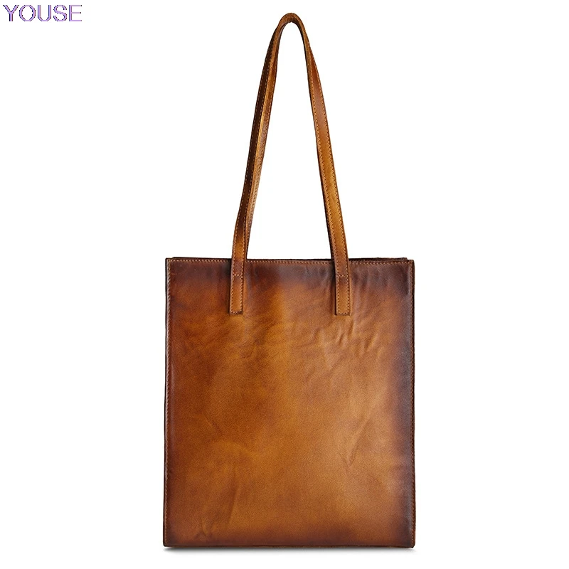 Originele Artistieke Retro Vrouwen Lederen Tassen Volnerfleer Hand-Wrijven Kleur Schoudertas Boodschappentas Originele Artistieke Retro Vrouwen Lederen Tassen Volnerfleer Hand-Wrijven Kleur Schoudertas Boodschappentas