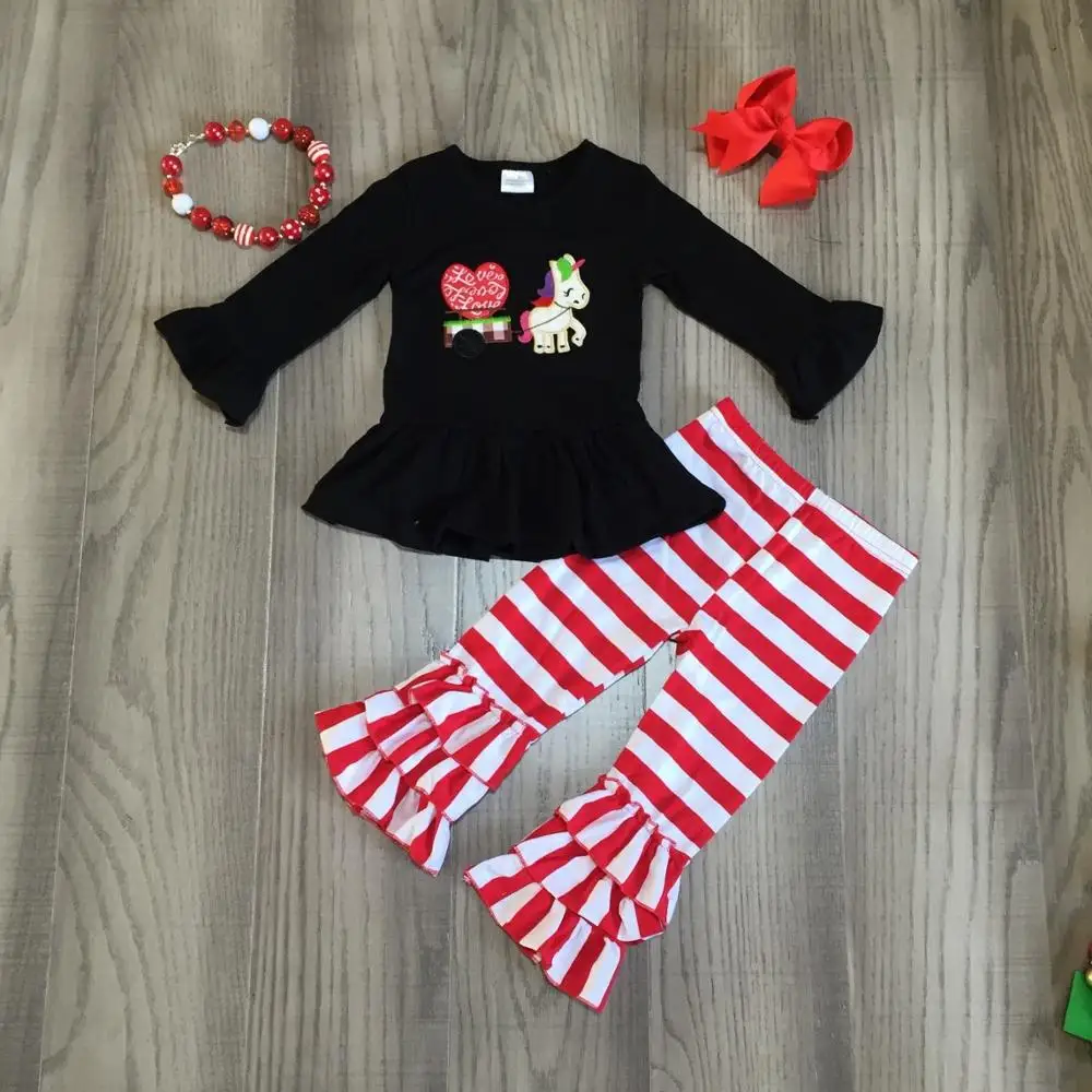 Весенне-зимние штаны в полоску для маленьких девочек на День Святого Валентина