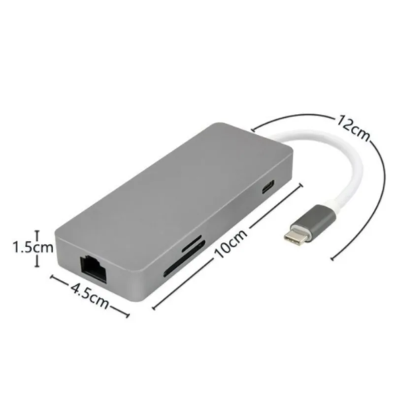 Супер качество расширенный USB C концентратор 7 в 1 док-станция мульти порт Тип C к HDMI VGA Ethernet адаптер