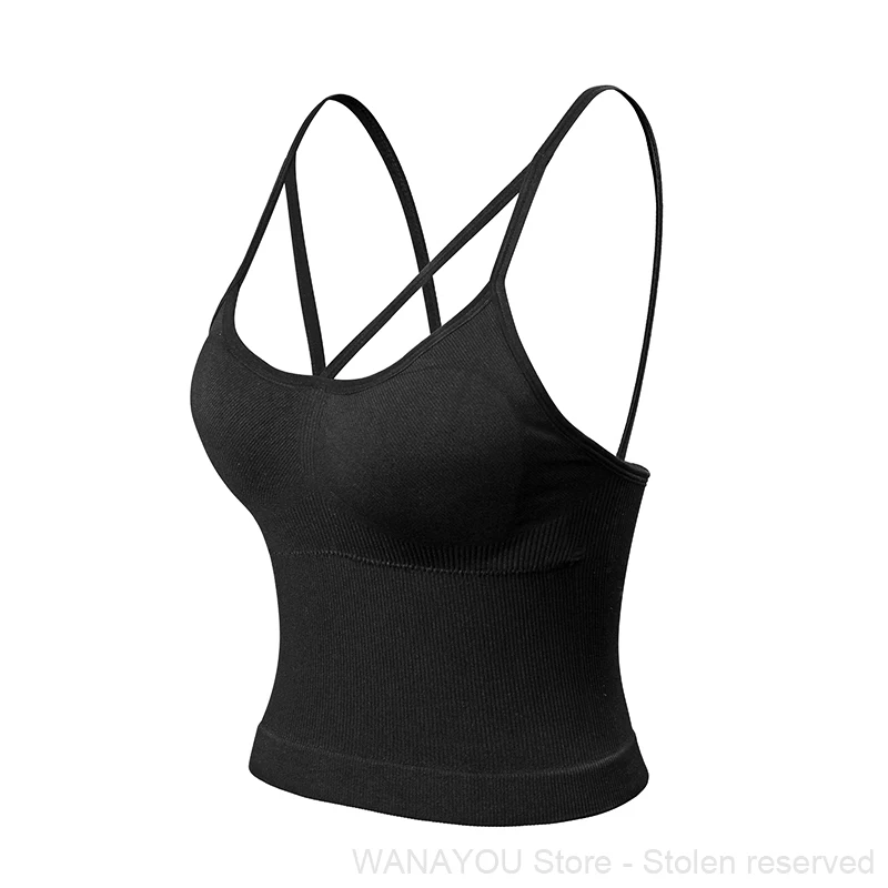 Women Yoga Shirts Workout Fitness Running Training Clothes Sports Bra Sleeveless Workout Shirts For Women Sports Tops For Gym