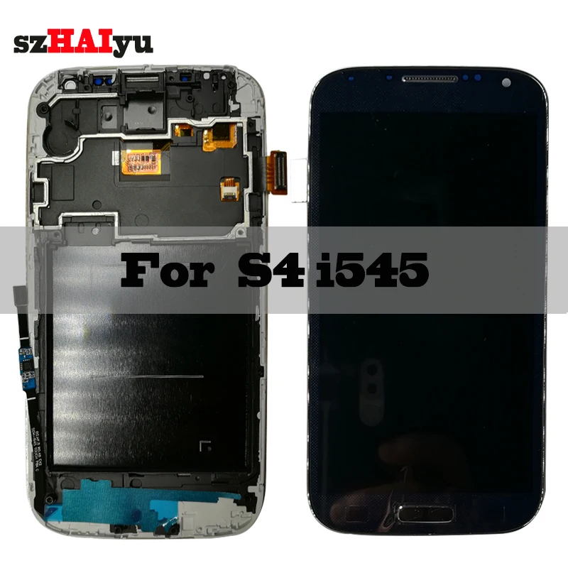 

SZMUGUA 5.0'' Adjust Brightness For Samsung Galaxy S4 i545 LCD Display Touch Screen Digitizer Frame Housing SCH-R970 SCH-i545