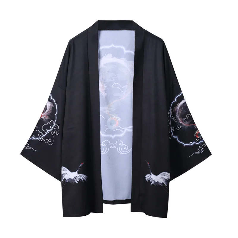 Yukata Haori японское кимоно с драконом кардиган мужской костюм самурая азиатская одежда Kimonos куртка Мужская s рубашка Yukata Haori
