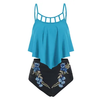 

High Waist Bikini Set 2020 Women's Bikini Solid Set Swimsuit Two Piece Filled Bra Swimwear Beachwear Biquini Plus Size XXL