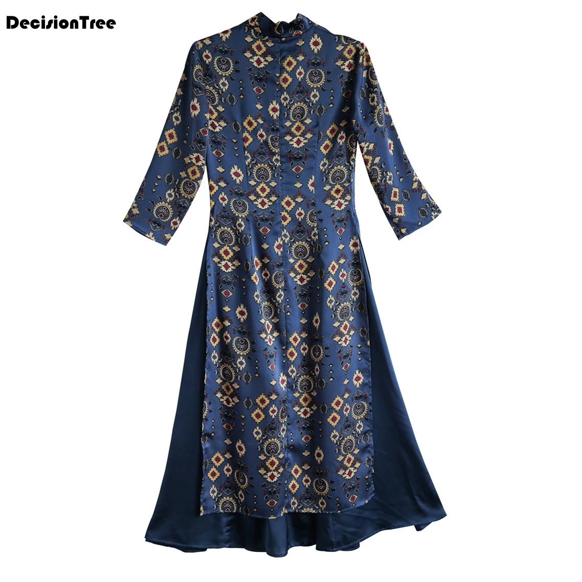 cheongsam современный аозай платье азиатская одежда аозай Вьетнам пятно платье qipao Женская сетчатая ткань; китайское платье-chinoise цветочный принт