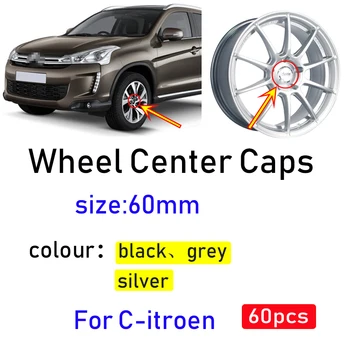 

60pcs 60mm 4 pin Car styling Auto Car Wheel Center Hub Caps Rim Caps Covers emblem For Citroen C3 C4 C5 C6 C-Quatre Accessories
