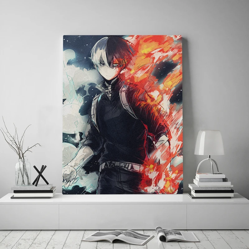 MY HERO Academia Shouto Todoroki Pinturas penduradas Tela do pôster de  rolagem de anime, pinturas penduradas decoração de parede decoração de tela  à prova d'água Personagens