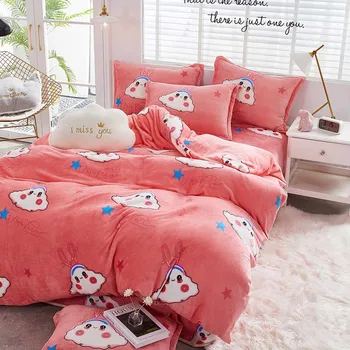 

YanTing Flannel Home Textile Bedding Duvet Cover Twin Full Queen King Size Keep Warm And Comfortable Quilt Cover Machine wash