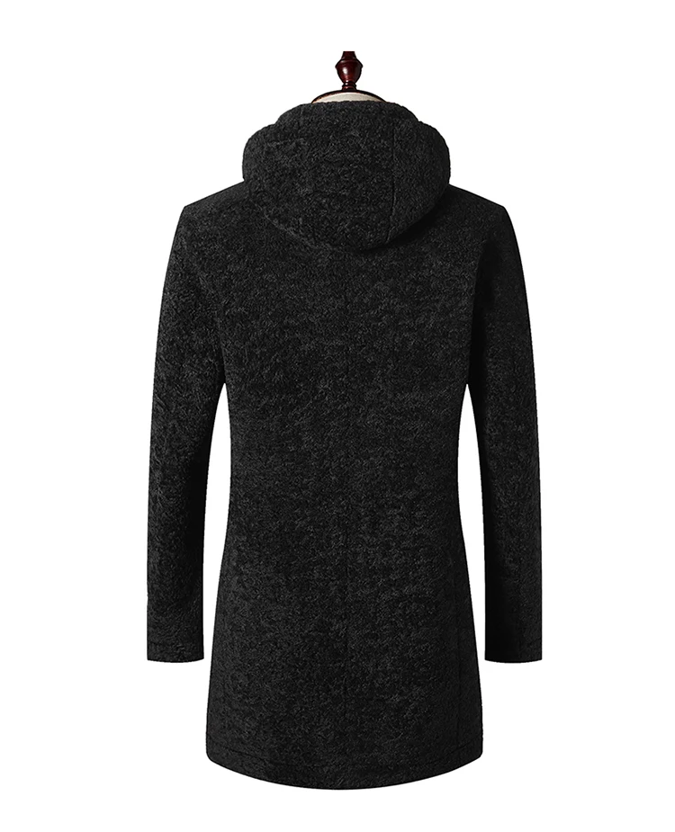 Зима стиль с капюшоном пальто Высокое качество Тренч мужская повседневная овечья шерсть пальто мужские классические пальто Размер M-3XL