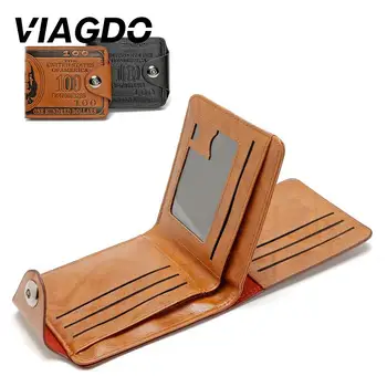 

Male Short Wallet Man Wallet Men'S Genuine Leather Checkbook Bifold Pouch Dollar Shape Fashion Creative Money Clip Men Cash