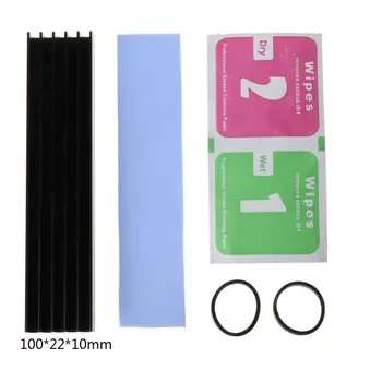 

1Set Aluminum Heatsink Cooling Thermal Pad Cooler for NVME M.2 22110 PCI-E SSD Solid State Hard Drive Disk 10x22x100MM