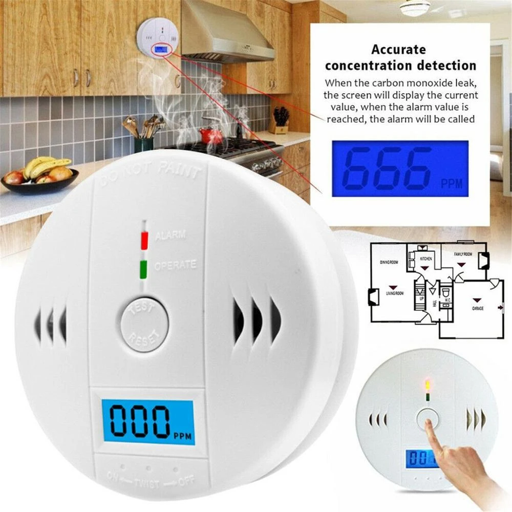 LCD-CO-Carbon Monoxide Detector Poisoning Gas Warning Sensor Monitor Alarm LCD-CO-Carbon Monoxide Detector Poisoning Gas Warning Sensor Monitor Alarm