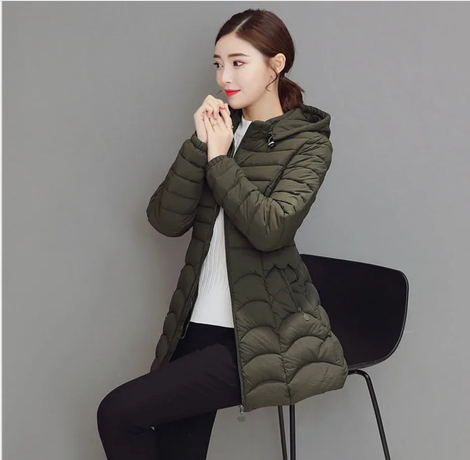 

2019 Winter Cotton-padded Clothes Women's Mid-length Winter New Style Korean-style Slim Fit Cotton-padded Jacket Thin plus Velve