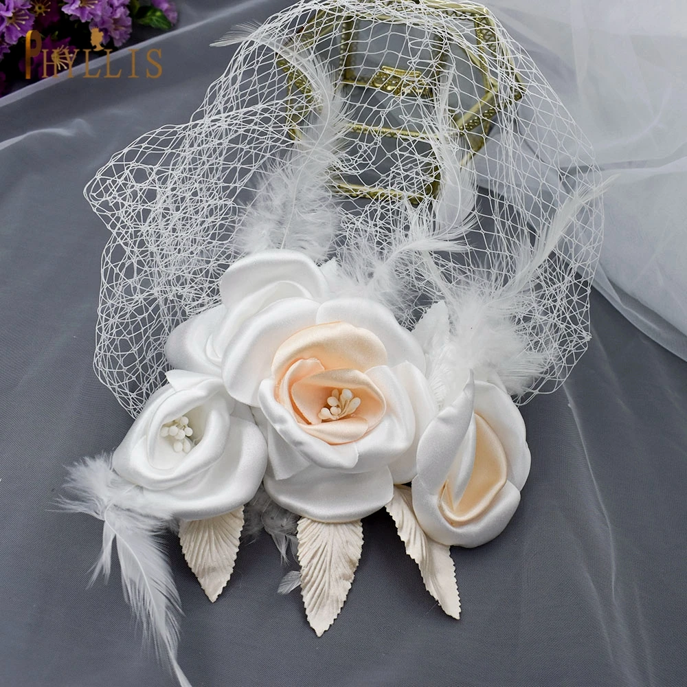 JM01 Trendy Birdcage Veil Blusher Veil Wedding Fascinator Hair Accessories Flower Bride Headband Veil Bridal Headwear Face Veils JM01 Trendy Birdcage Veil Blusher Veil Wedding Fascinator Hair Accessories Flower Bride Headband Veil Bridal Headwear Face Veils