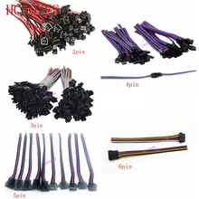 5 пар 2pin 3pin 4pin 5pin 6pin JST светодиодные разъемы мужского и женского разъем для 3528 5050 WS2811 WS2812 Светодиодные ленты света