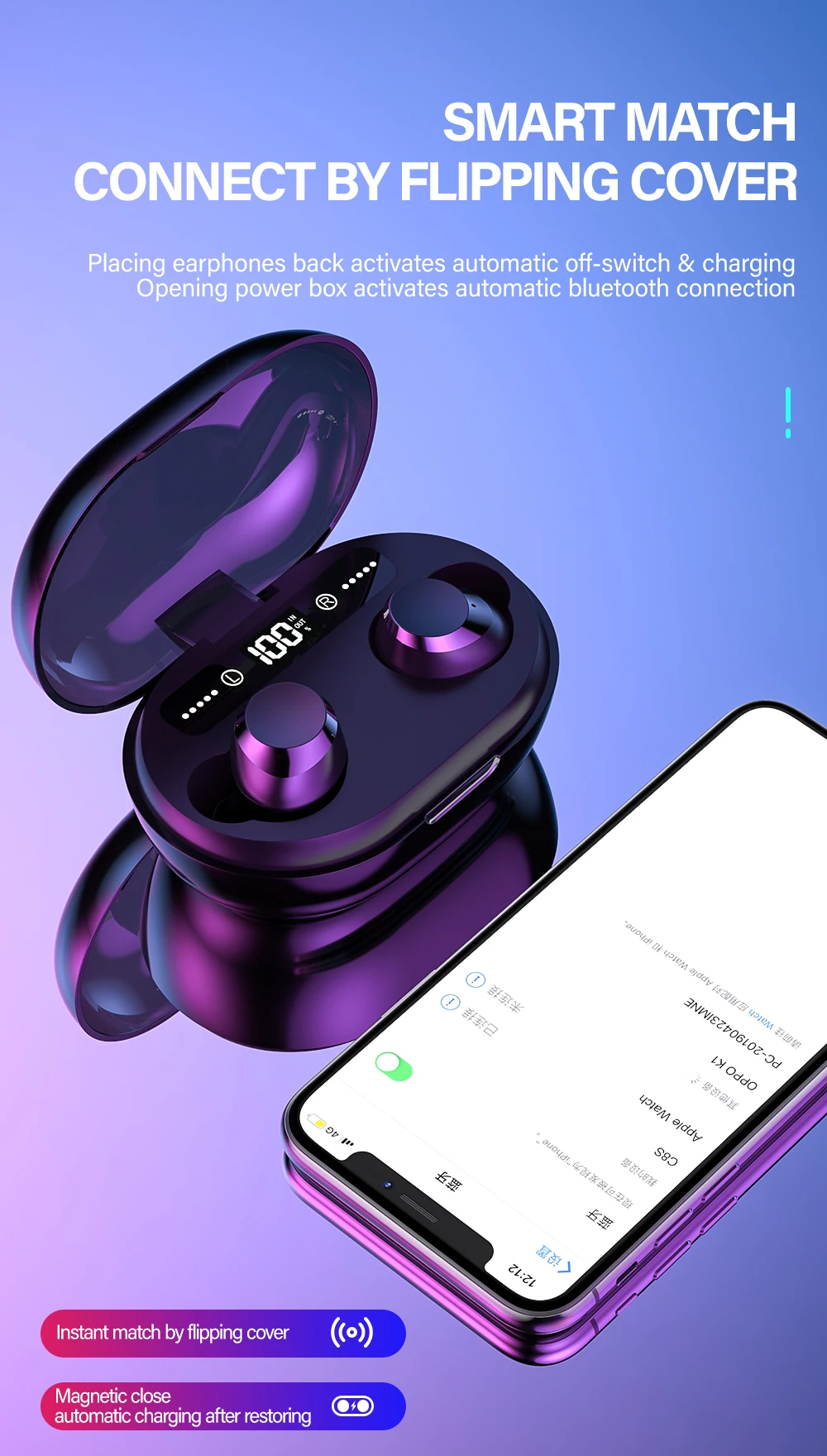 TWS беспроводные наушники Bluetooth 5,0 Наушники дисплей питания с сенсорным управлением спортивные стерео беспроводные наушники гарнитура зарядная коробка