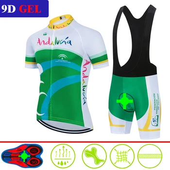 

2020 New andaluza Summer Cycling Jersey Set Breathable Team Racing Sport Bicycle Jersey Mens Cycling Clothing Short BikeJersey