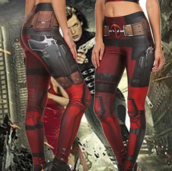 

Hot Sale Super HERO Deadpool Fitness Women Leggins Sexy Pant Star Wars Cosplay Digital Print Woman's Leggings Super Cool Leggin